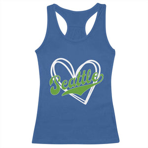 Vintage Seattle Racerback Tank Top Classic Print Retro Varsity Love Heart Graphic TS10 Royal Blue Print Your Wear
