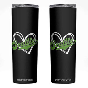 Vintage Seattle Skinny Tumbler Classic Print Retro Varsity Love Heart Graphic TS10 Black Print Your Wear