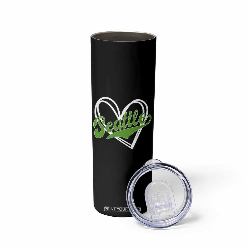 Vintage Seattle Skinny Tumbler Classic Print Retro Varsity Love Heart Graphic TS10 Print Your Wear