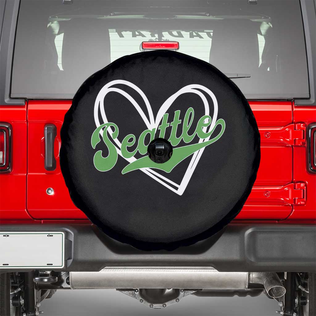 Vintage Seattle Spare Tire Cover Classic Print Retro Varsity Love Heart Graphic TS10 Black Print Your Wear