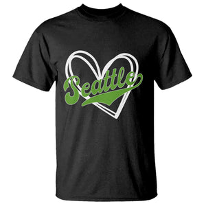 Vintage Seattle T Shirt Classic Print Retro Varsity Love Heart Graphic TS10 Black Print Your Wear