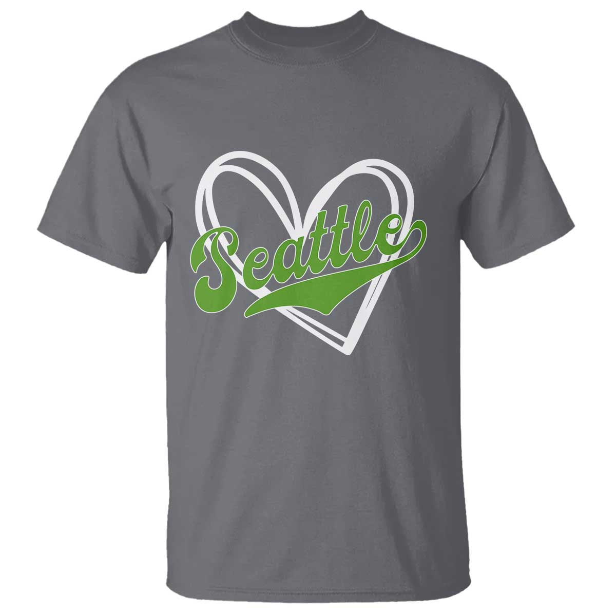 Vintage Seattle T Shirt Classic Print Retro Varsity Love Heart Graphic TS10 Charcoal Print Your Wear