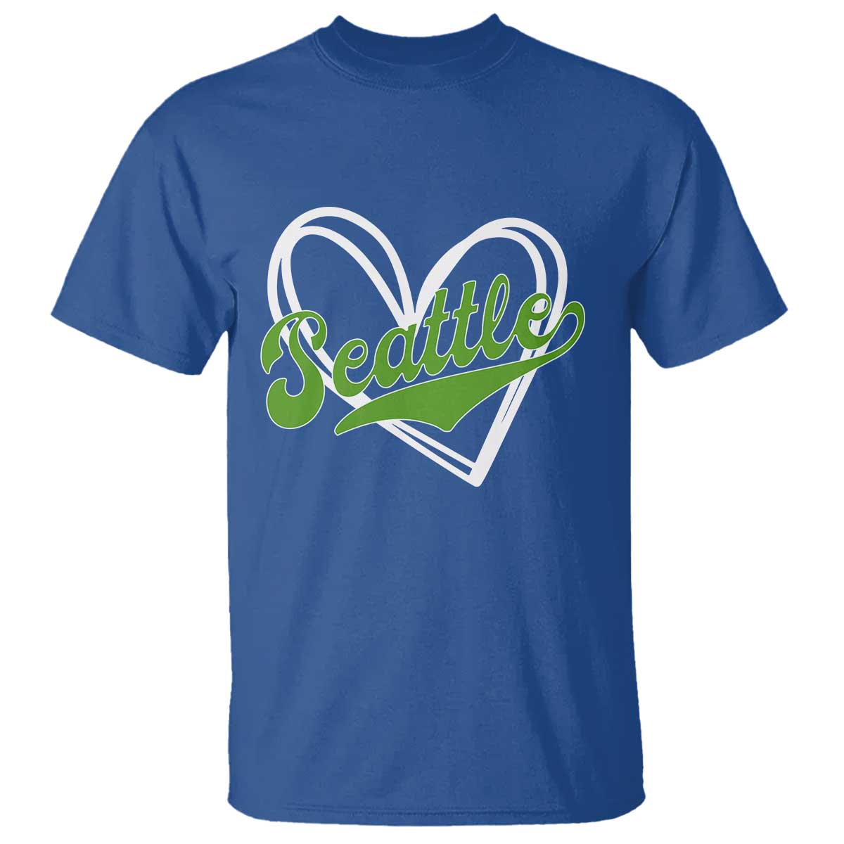 Vintage Seattle T Shirt Classic Print Retro Varsity Love Heart Graphic TS10 Royal Blue Print Your Wear