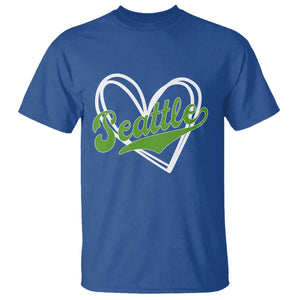 Vintage Seattle T Shirt Classic Print Retro Varsity Love Heart Graphic TS10 Royal Blue Print Your Wear