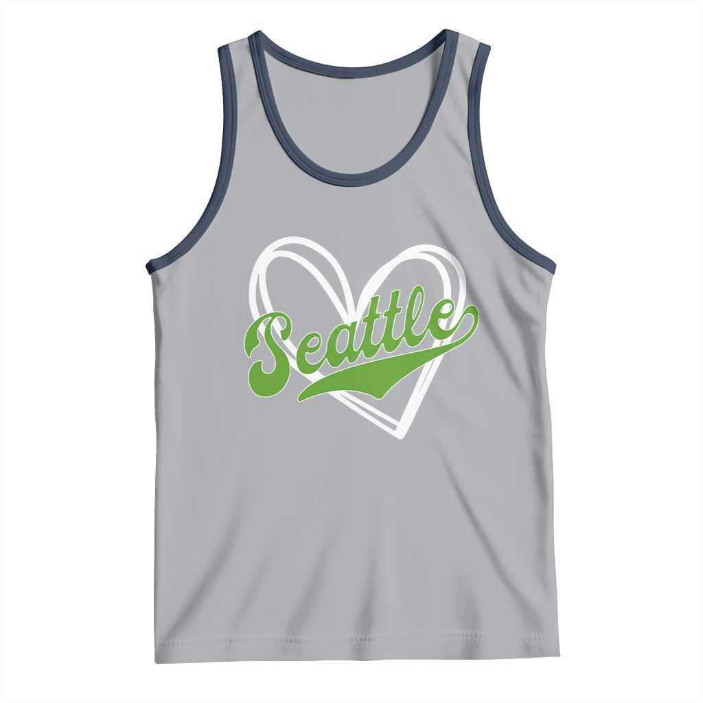 Vintage Seattle Tank Top Classic Print Retro Varsity Love Heart Graphic TS10 Athletic Heather Navy Print Your Wear