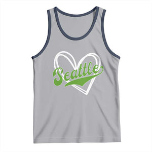 Vintage Seattle Tank Top Classic Print Retro Varsity Love Heart Graphic TS10 Athletic Heather Navy Print Your Wear