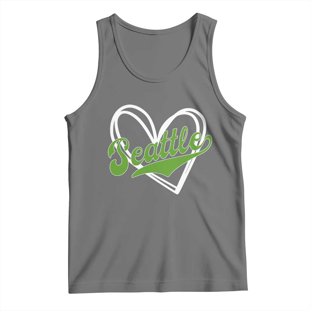 Vintage Seattle Tank Top Classic Print Retro Varsity Love Heart Graphic TS10 Black Heather Print Your Wear