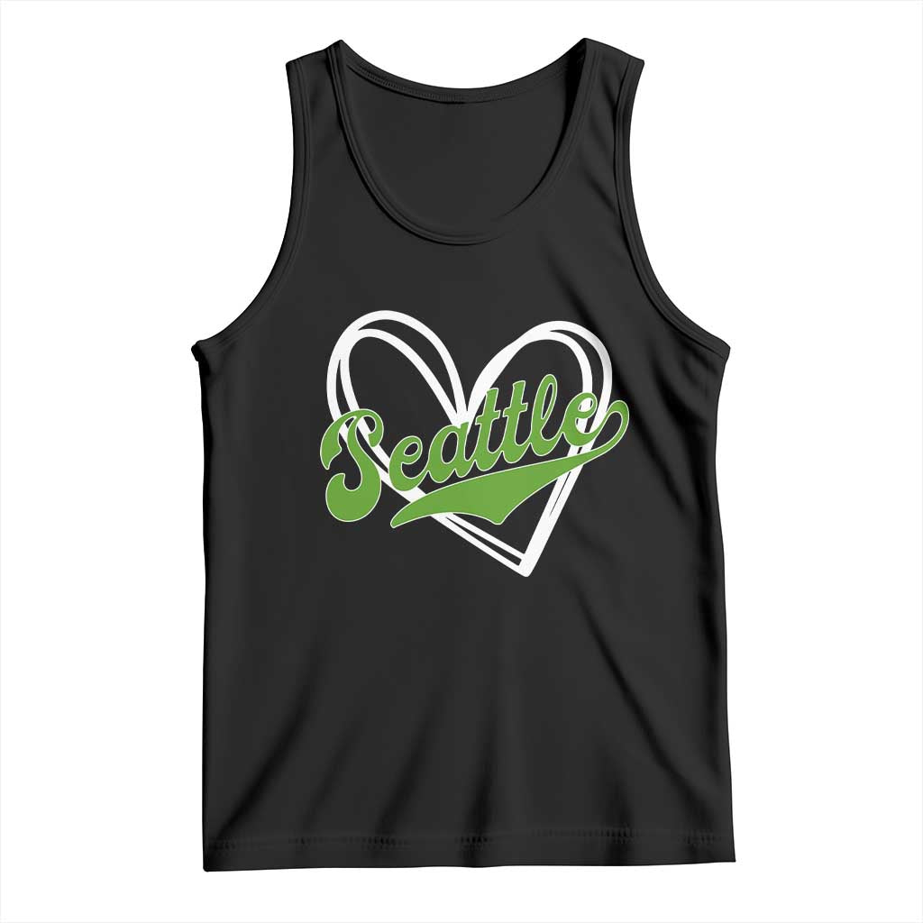 Vintage Seattle Tank Top Classic Print Retro Varsity Love Heart Graphic TS10 Black Print Your Wear