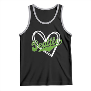 Vintage Seattle Tank Top Classic Print Retro Varsity Love Heart Graphic TS10 Black Athletic Heather Print Your Wear