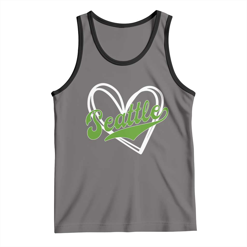 Vintage Seattle Tank Top Classic Print Retro Varsity Love Heart Graphic TS10 Deep Heather Black Print Your Wear