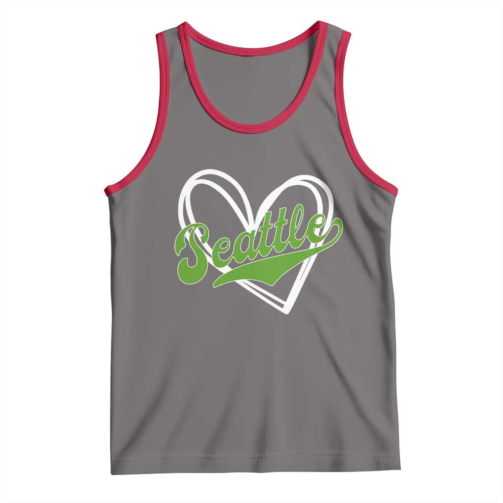 Vintage Seattle Tank Top Classic Print Retro Varsity Love Heart Graphic TS10 Deep Heather Red Print Your Wear