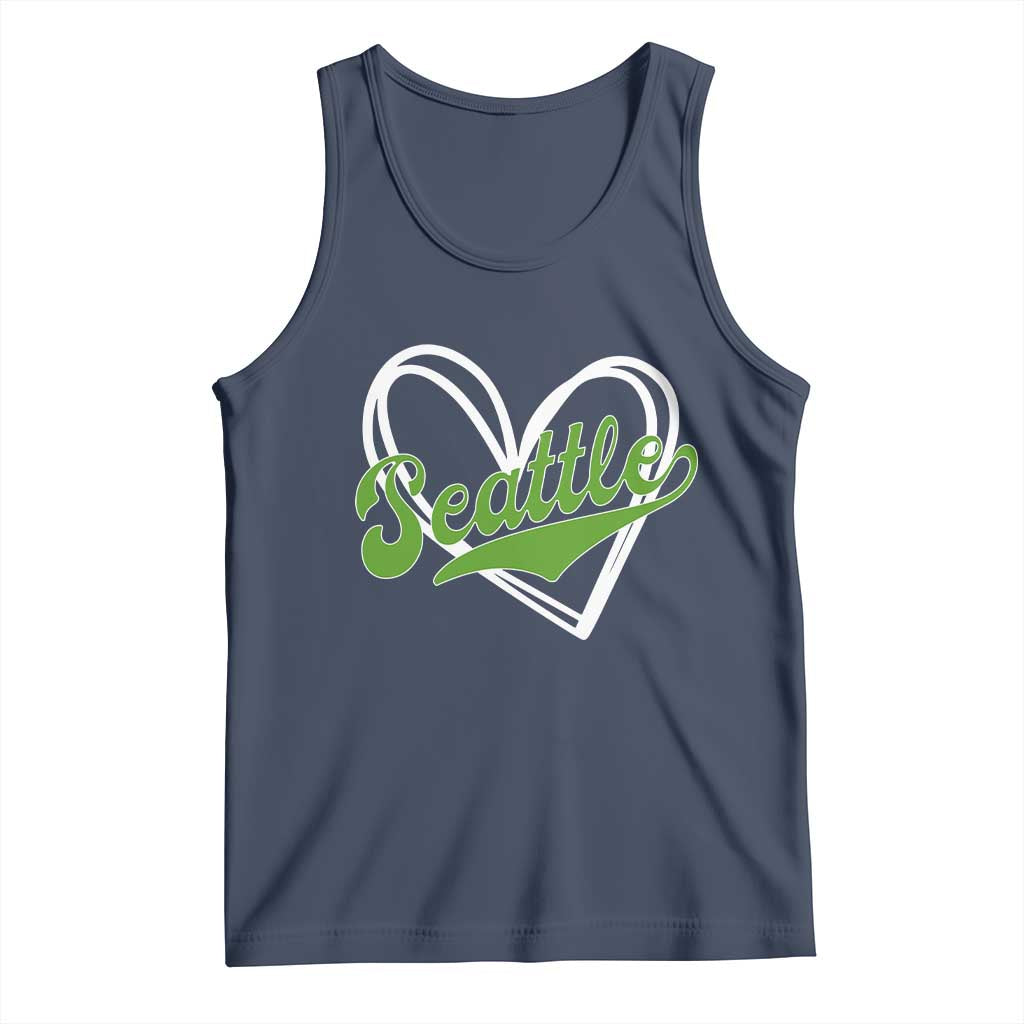 Vintage Seattle Tank Top Classic Print Retro Varsity Love Heart Graphic TS10 Navy Print Your Wear