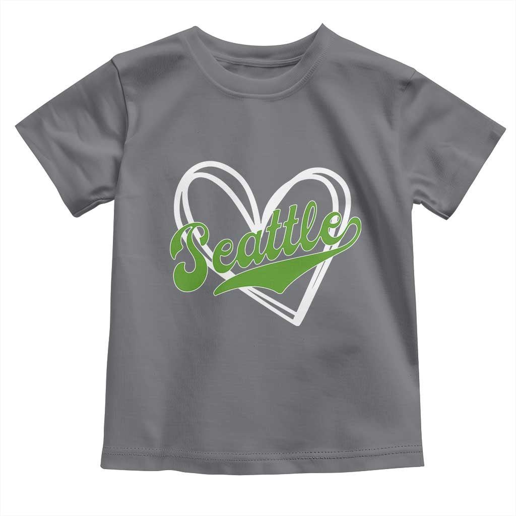 Vintage Seattle Toddler T Shirt Classic Print Retro Varsity Love Heart Graphic TS10 Charcoal Print Your Wear