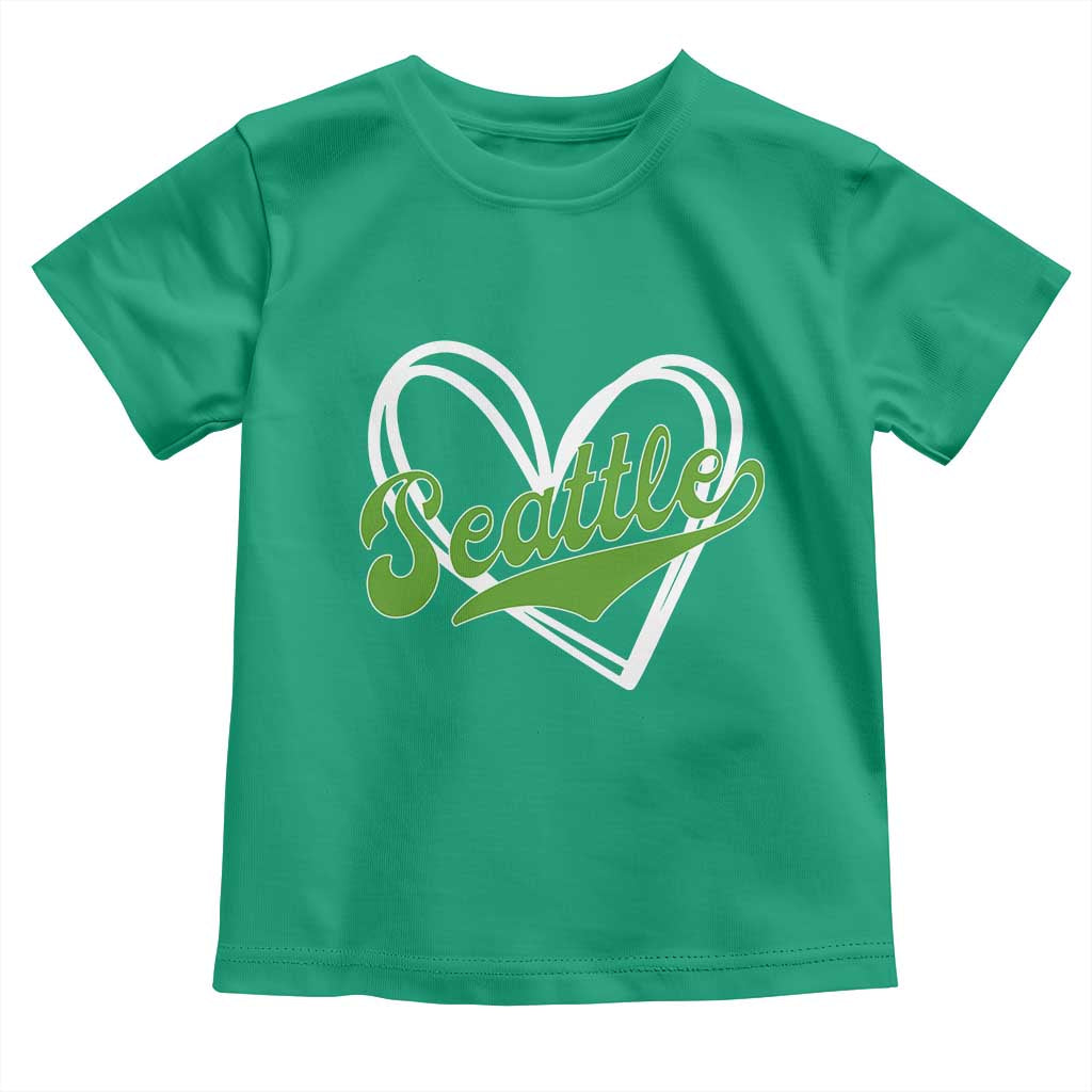 Vintage Seattle Toddler T Shirt Classic Print Retro Varsity Love Heart Graphic TS10 Irish Green Print Your Wear