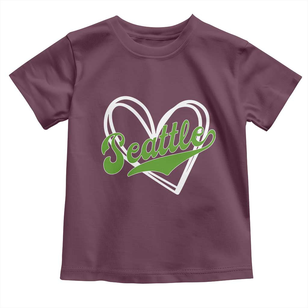 Vintage Seattle Toddler T Shirt Classic Print Retro Varsity Love Heart Graphic TS10 Maroon Print Your Wear