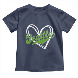 Vintage Seattle Toddler T Shirt Classic Print Retro Varsity Love Heart Graphic TS10 Navy Print Your Wear