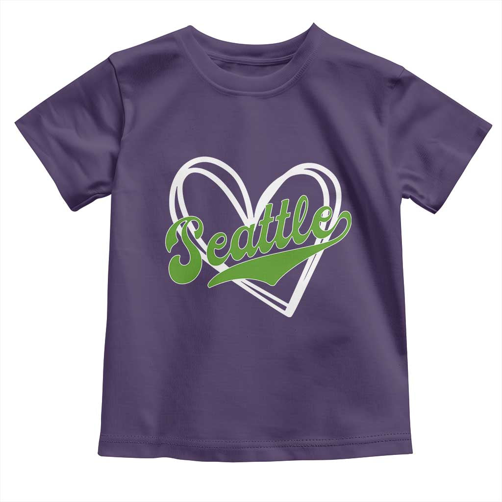Vintage Seattle Toddler T Shirt Classic Print Retro Varsity Love Heart Graphic TS10 Purple Print Your Wear