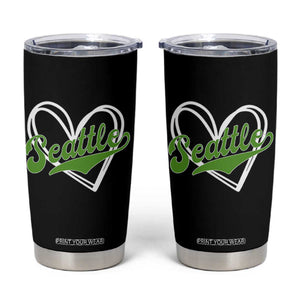 Vintage Seattle Tumbler Cup Classic Print Retro Varsity Love Heart Graphic TS10 Black Print Your Wear