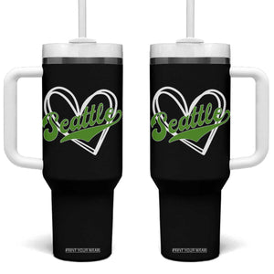 Vintage Seattle Tumbler With Handle Classic Print Retro Varsity Love Heart Graphic TS10 One Size: 40 oz Black Print Your Wear