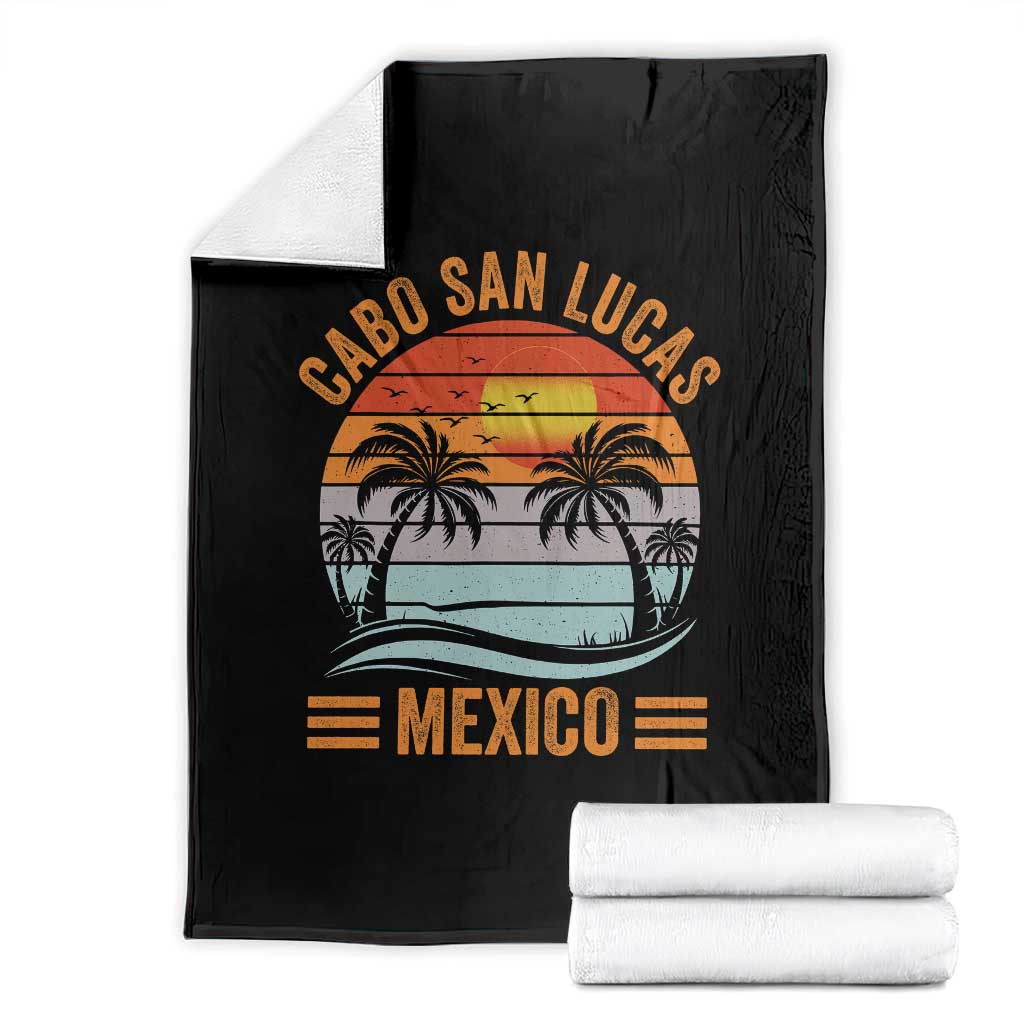 Cabo San Lucas Mexico Throw Blanket Beach Summer Vacation Family Trip Retro 70s TS10 Black Print Your Wear