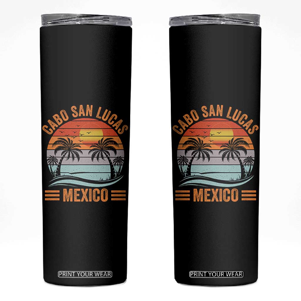 Cabo San Lucas Mexico Skinny Tumbler Beach Summer Vacation Family Trip Retro 70s TS10 Black Print Your Wear