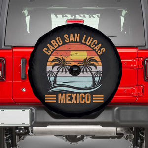Cabo San Lucas Mexico Spare Tire Cover Beach Summer Vacation Family Trip Retro 70s TS10 Black Print Your Wear