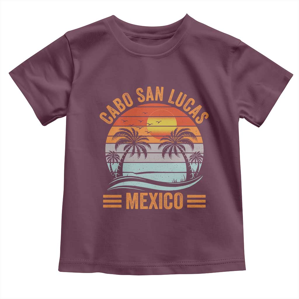 Cabo San Lucas Mexico Toddler T Shirt Beach Summer Vacation Family Trip Retro 70s TS10 Maroon Print Your Wear