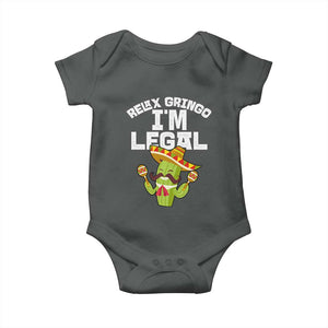 Funny Mexican Immigrant Baby Onesie Relax Gringo Im Legal Cinco De Mayo TS10 Dark Heather Print Your Wear