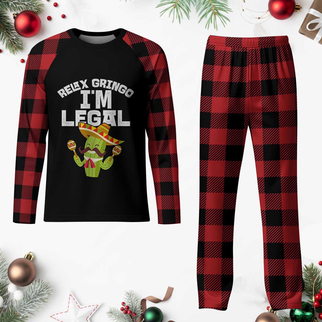 Funny Mexican Immigrant Plaid Pajama Set Relax Gringo Im Legal Cinco De Mayo TS10 Buffalo Plaid Print Your Wear