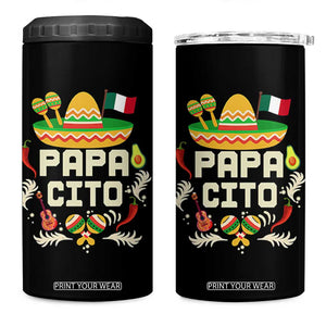 Mexican Dad 4 in 1 Can Cooler Tumbler Papa Cito Latino Fathers Day Gift Mexican Pride TS10 One Size: 16 oz Black Print Your Wear