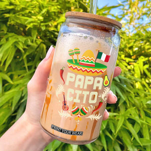 Mexican Dad Glass Can Papa Cito Latino Fathers Day Gift Mexican Pride TS10 Black Print Your Wear