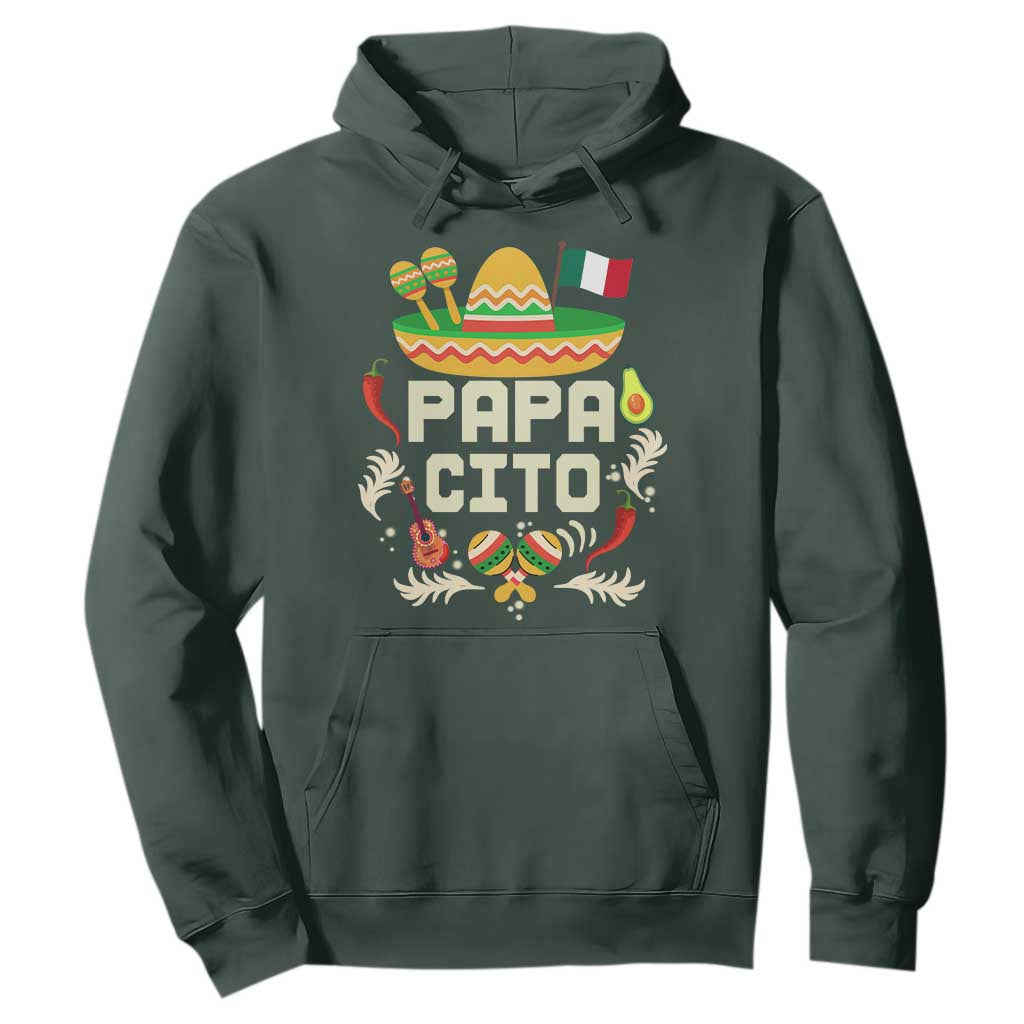 Mexican Dad Hoodie Papa Cito Latino Fathers Day Gift Mexican Pride TS10 Dark Forest Green Print Your Wear