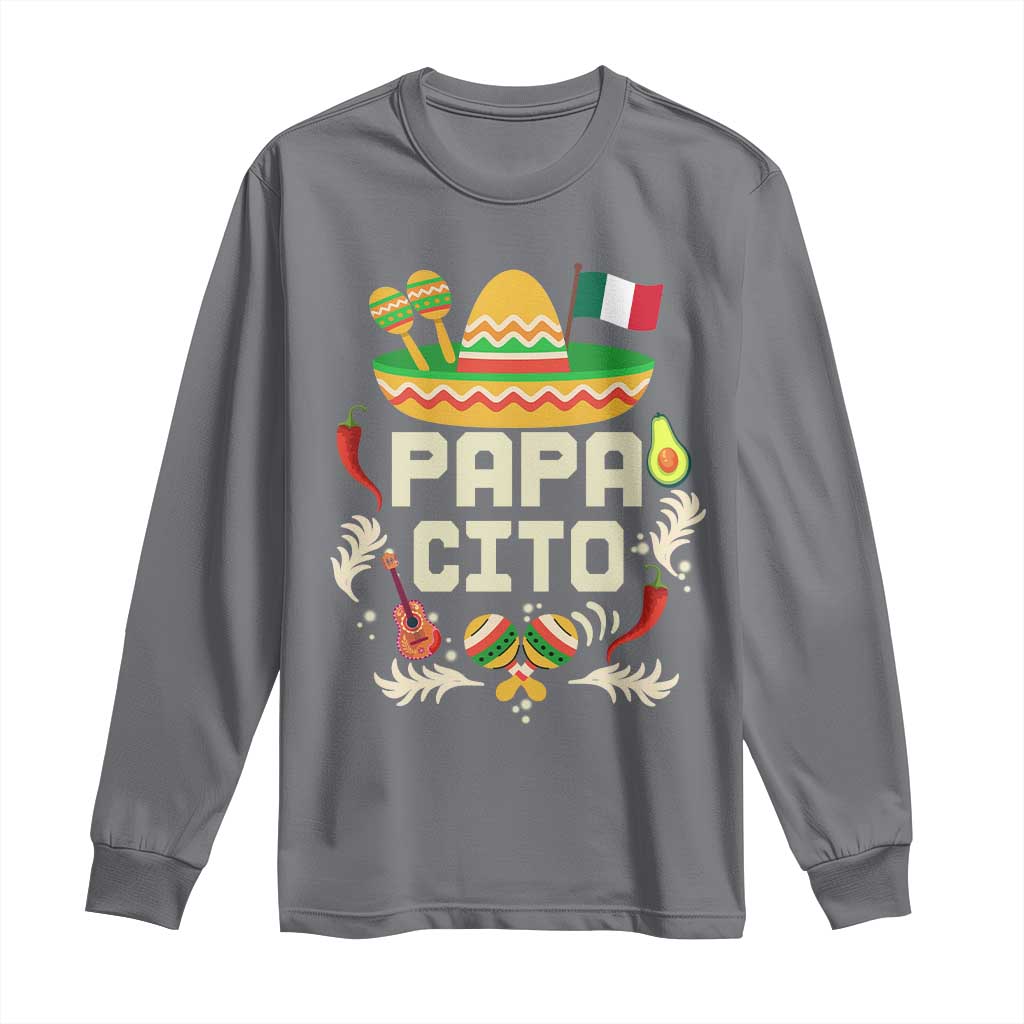 Mexican Dad Long Sleeve Shirt Papa Cito Latino Fathers Day Gift Mexican Pride TS10 Charcoal Print Your Wear