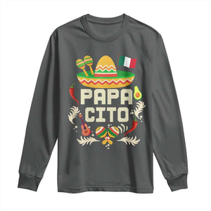 Mexican Dad Long Sleeve Shirt Papa Cito Latino Fathers Day Gift Mexican Pride TS10 Dark Heather Print Your Wear