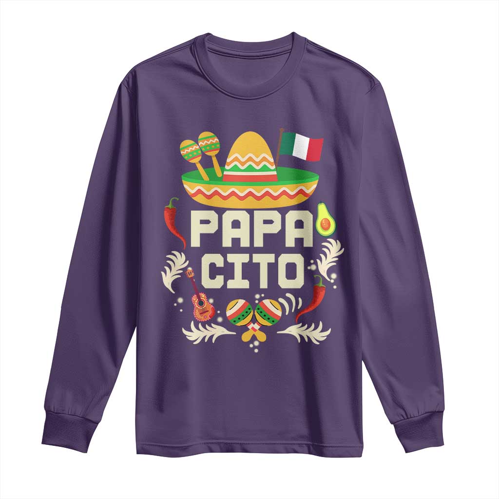 Mexican Dad Long Sleeve Shirt Papa Cito Latino Fathers Day Gift Mexican Pride TS10 Purple Print Your Wear