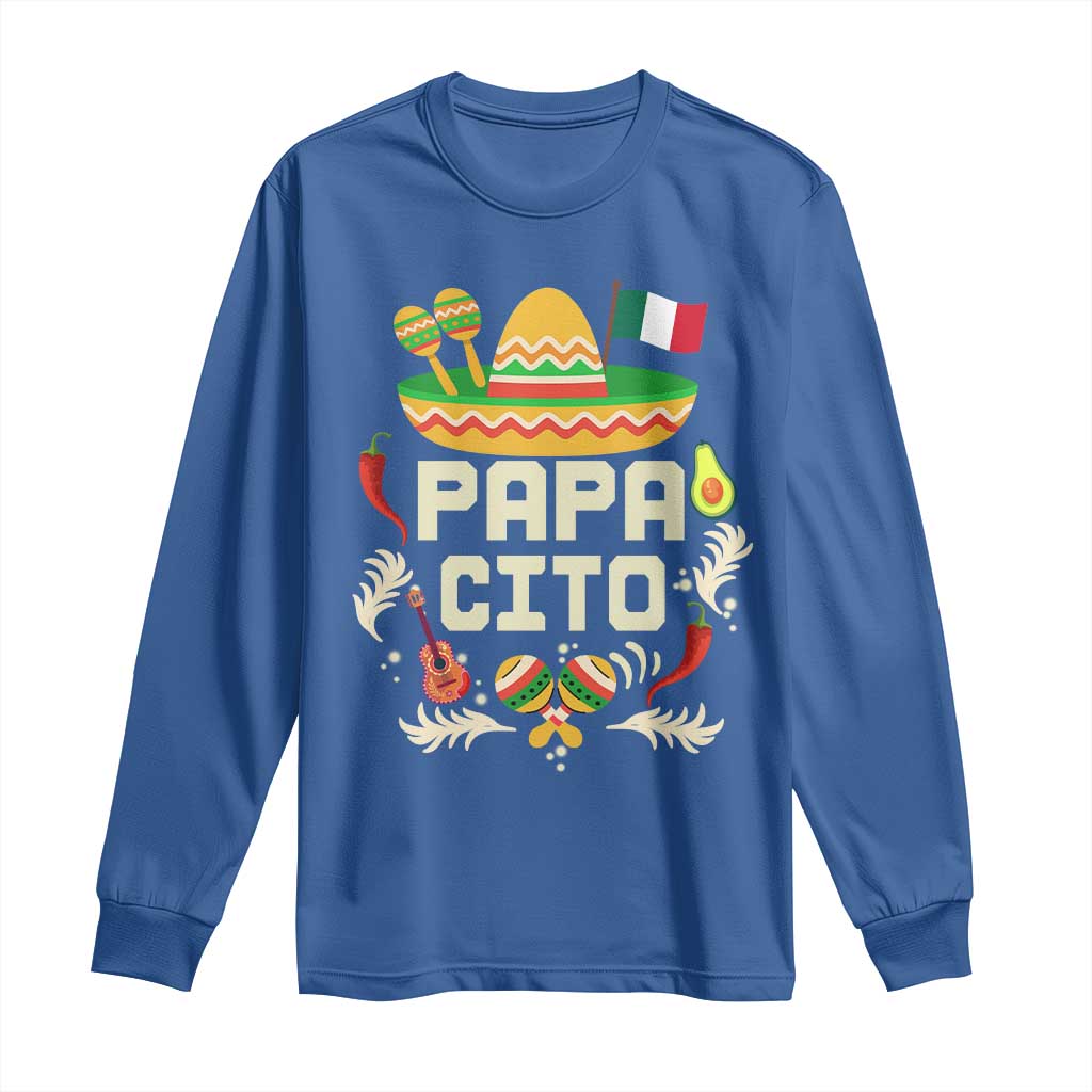 Mexican Dad Long Sleeve Shirt Papa Cito Latino Fathers Day Gift Mexican Pride TS10 Royal Blue Print Your Wear