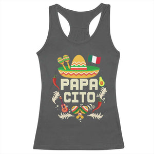Mexican Dad Racerback Tank Top Papa Cito Latino Fathers Day Gift Mexican Pride TS10 Dark Heather Print Your Wear