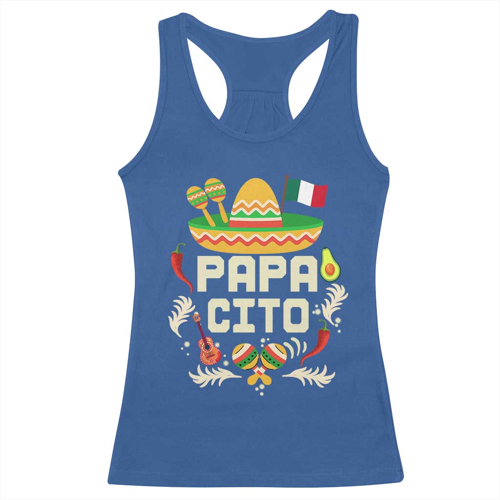 Mexican Dad Racerback Tank Top Papa Cito Latino Fathers Day Gift Mexican Pride TS10 Royal Blue Print Your Wear