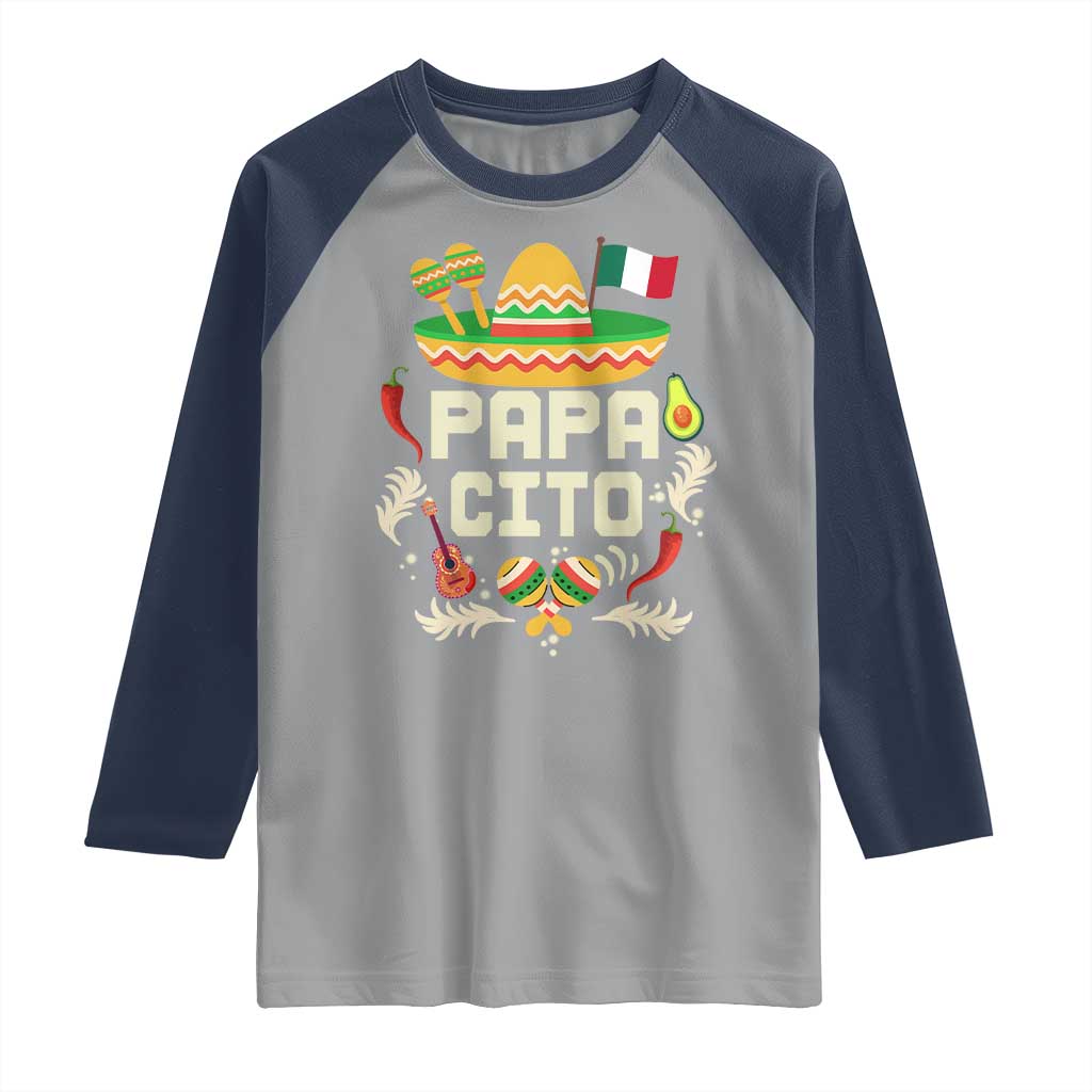 Mexican Dad Raglan Shirt Papa Cito Latino Fathers Day Gift Mexican Pride TS10 Sport Gray Navy Print Your Wear