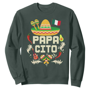 Mexican Dad Sweatshirt Papa Cito Latino Fathers Day Gift Mexican Pride TS10 Dark Forest Green Print Your Wear