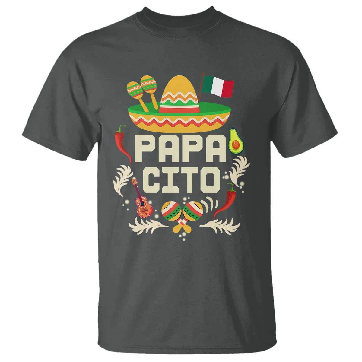 Mexican Dad T Shirt Papa Cito Latino Fathers Day Gift Mexican Pride TS10 Dark Heather Print Your Wear