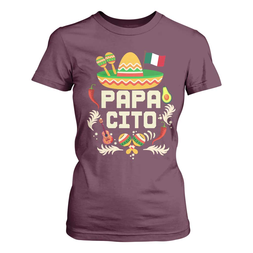 Mexican Dad T Shirt For Women Papa Cito Latino Fathers Day Gift Mexican Pride TS10 Maroon Print Your Wear