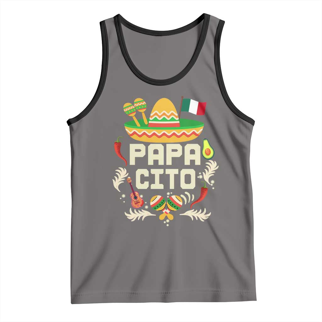 Mexican Dad Tank Top Papa Cito Latino Fathers Day Gift Mexican Pride TS10 Deep Heather Black Print Your Wear