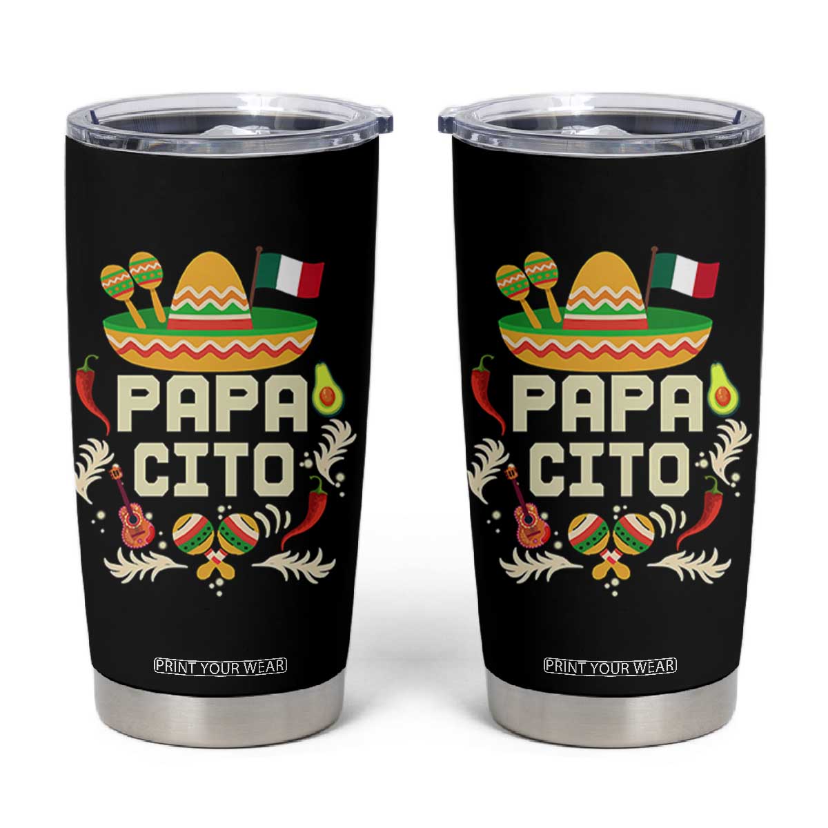 Mexican Dad Tumbler Cup Papa Cito Latino Fathers Day Gift Mexican Pride TS10 Black Print Your Wear