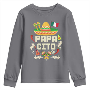 Mexican Dad Youth Sweatshirt Papa Cito Latino Fathers Day Gift Mexican Pride TS10 Charcoal Print Your Wear