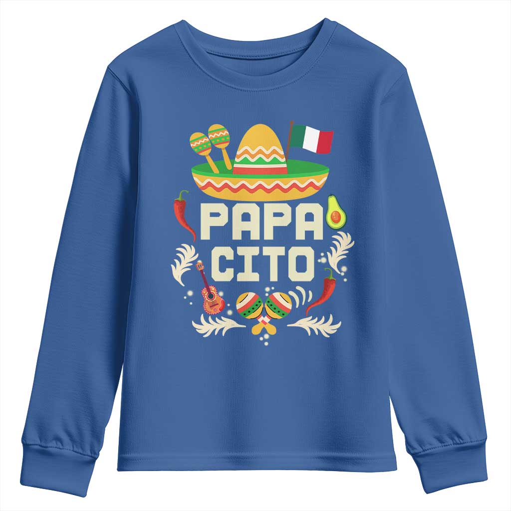 Mexican Dad Youth Sweatshirt Papa Cito Latino Fathers Day Gift Mexican Pride TS10 Royal Blue Print Your Wear