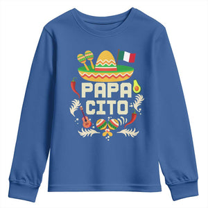 Mexican Dad Youth Sweatshirt Papa Cito Latino Fathers Day Gift Mexican Pride TS10 Royal Blue Print Your Wear