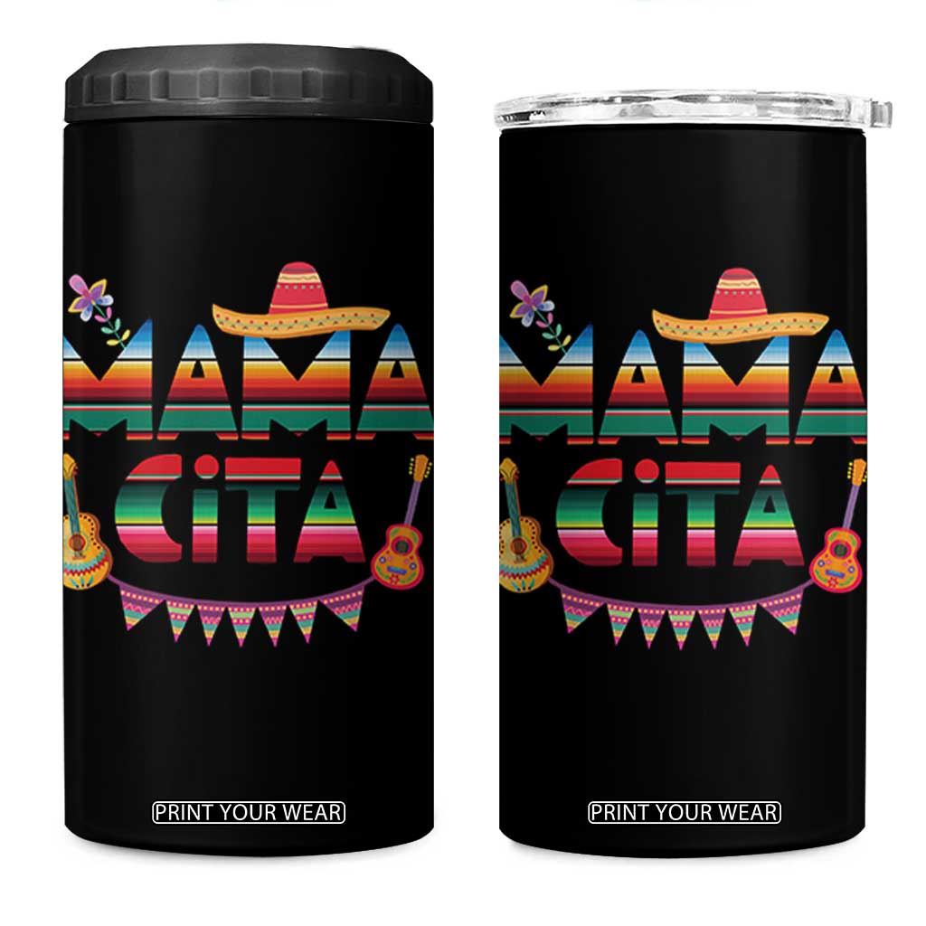 Mama Cita 4 in 1 Can Cooler Tumbler Mexican Mom Latina Mothers Day Gift TS10 One Size: 16 oz Black Print Your Wear