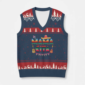 Mama Cita V-Neck Knit Sweater Vest Mexican Mom Latina Mothers Day Gift TS10 Navy Red Print Your Wear