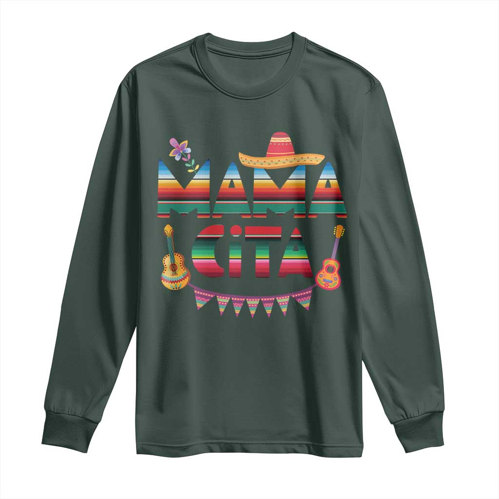 Mama Cita Long Sleeve Shirt Mexican Mom Latina Mothers Day Gift TS10 Dark Forest Green Print Your Wear
